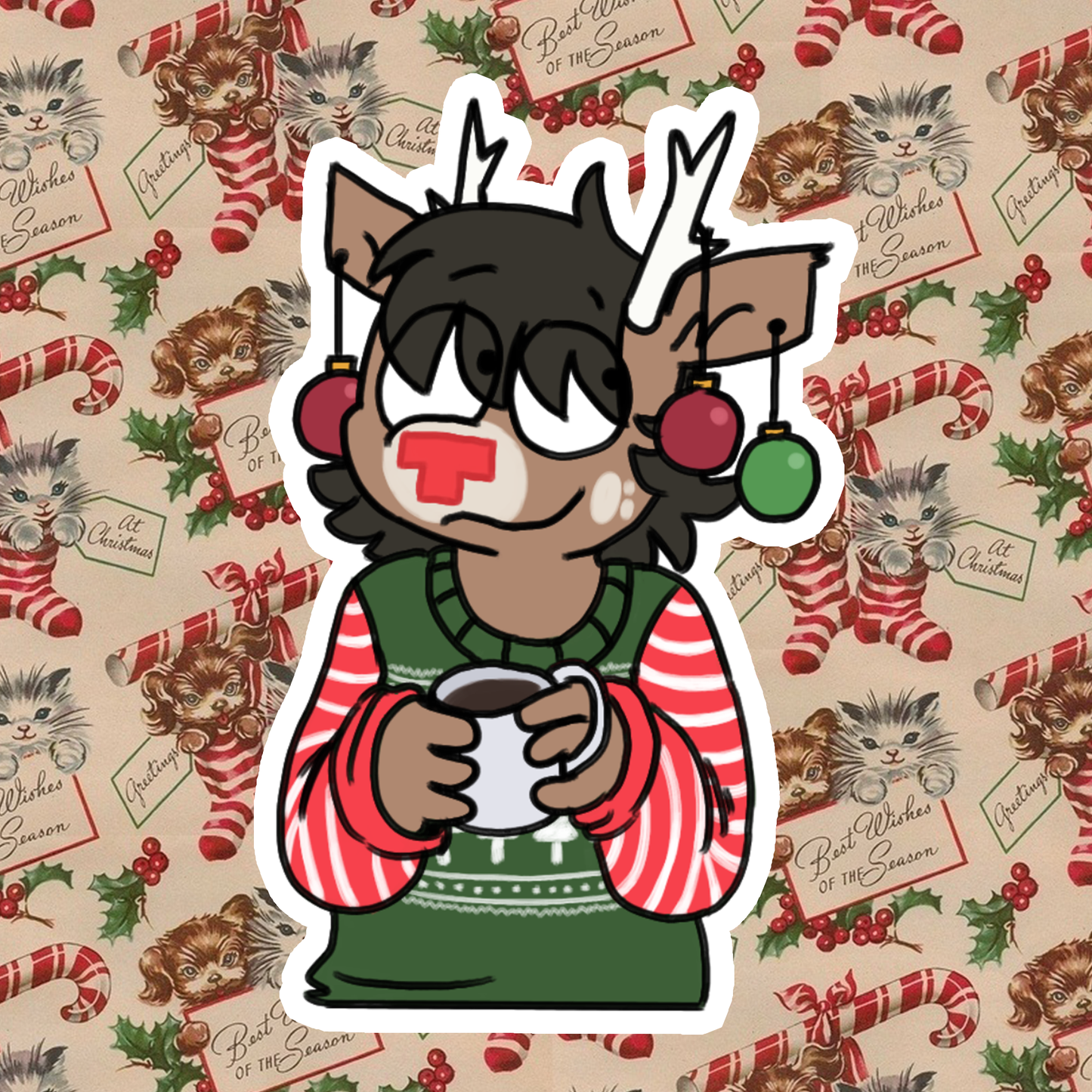 Leo Christmas Deer Sticker (Available until Dec. 13th!)