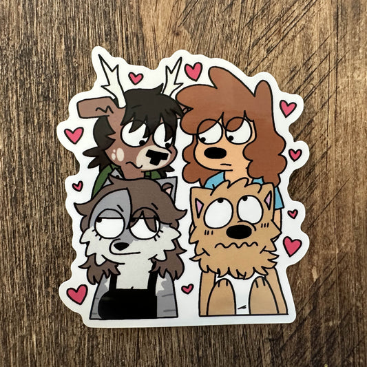 Love Quadrangle Sticker